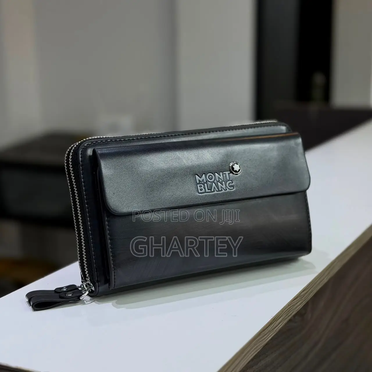 Premium Montblanc Leather Zipper Pouch,Available in 3 Beautiful Colors