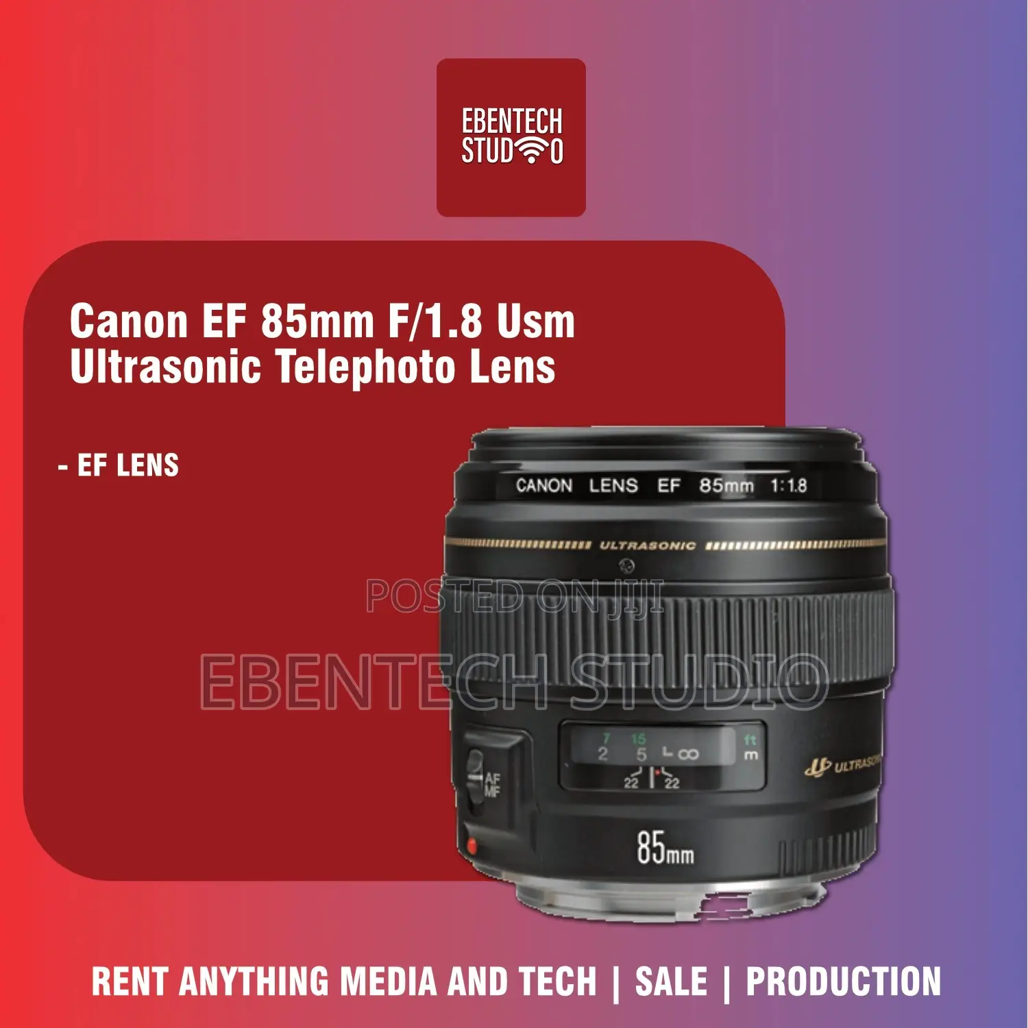 Canon EF 85mm F/1.8 Usm Ultrasonic Telephoto Lens