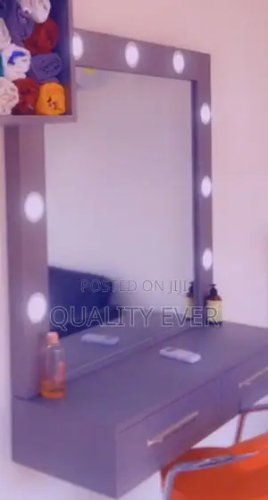 A Salon or Home Dressing Mirror With Light Shelves for Sale