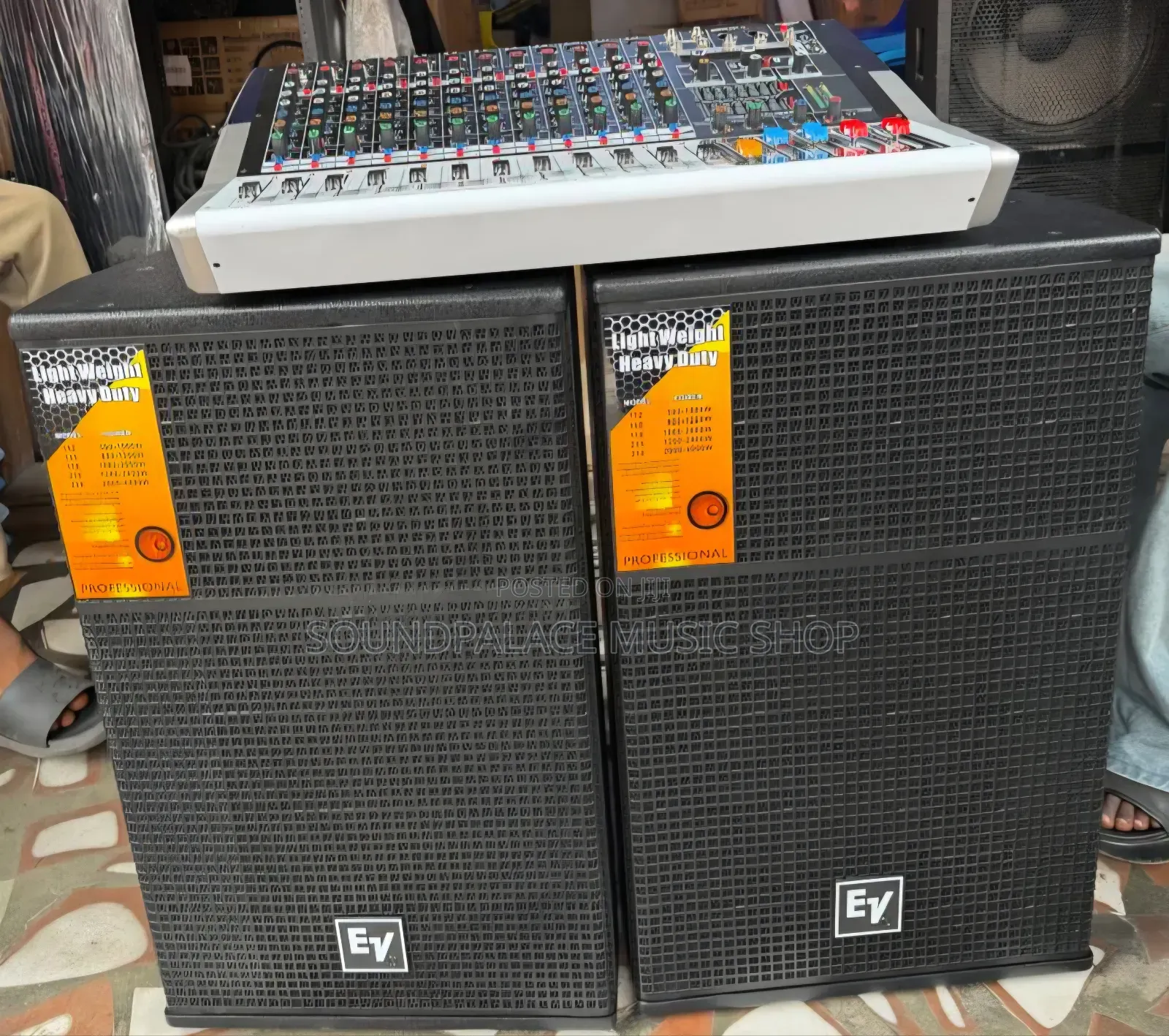 Electro-Voice Half-Range Speakers With 12channel Powered Mixer