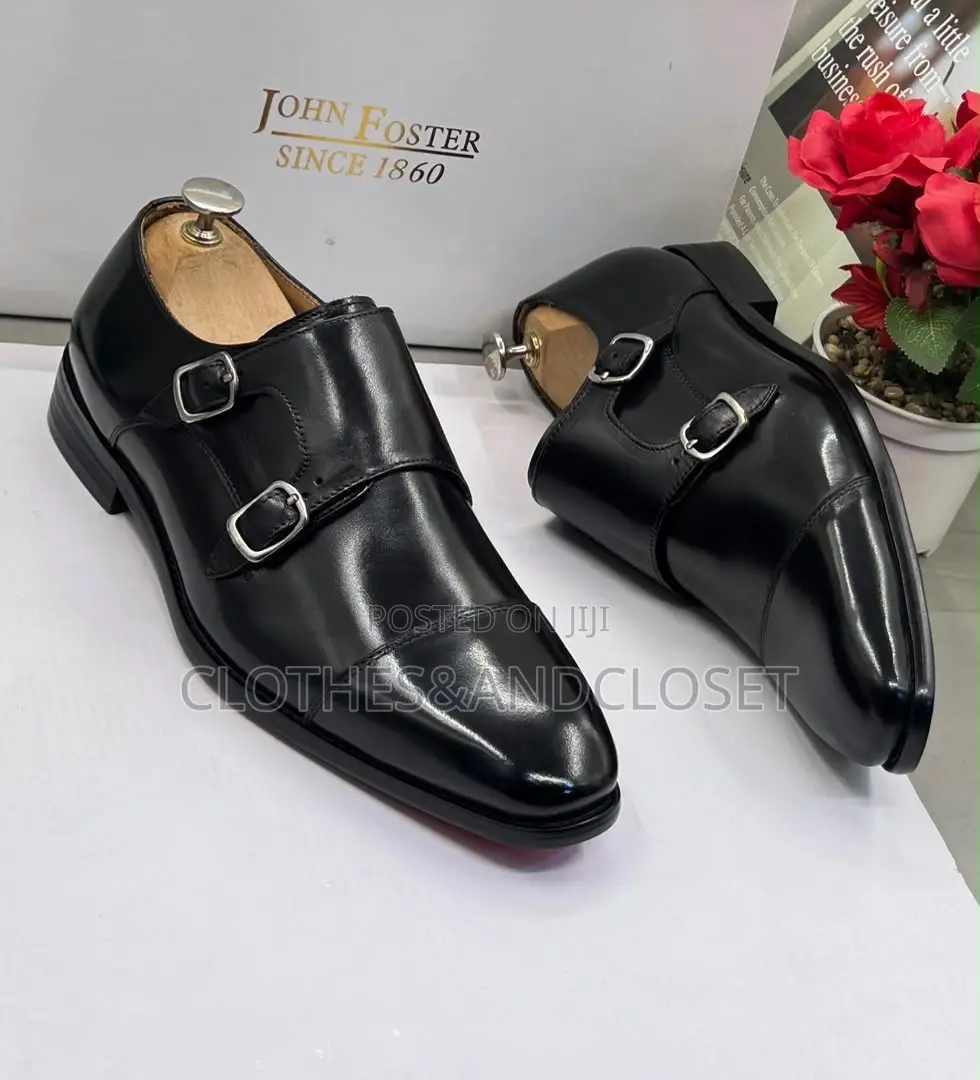 Sleek Black Double Monk Strap Formal Shoes