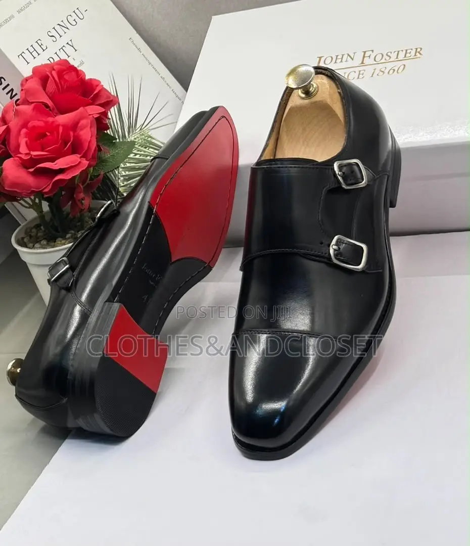 Sleek Black Double Monk Strap Formal Shoes