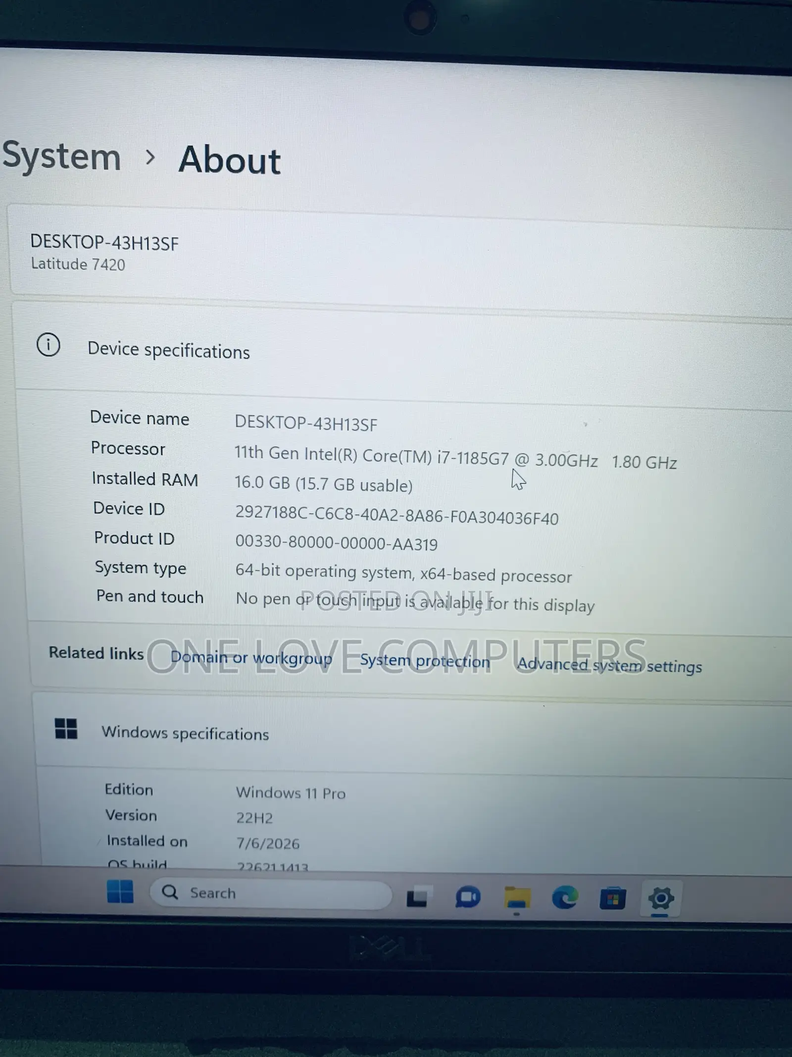 Laptop Dell Latitude 7420 16GB Intel Core i7 SSD 256GB