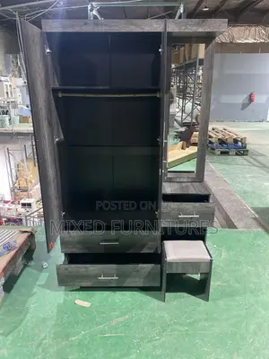 Wardrobe 3 Doors With Mirror and Chair
