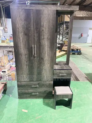 Wardrobe 3 Doors With Mirror and Chair