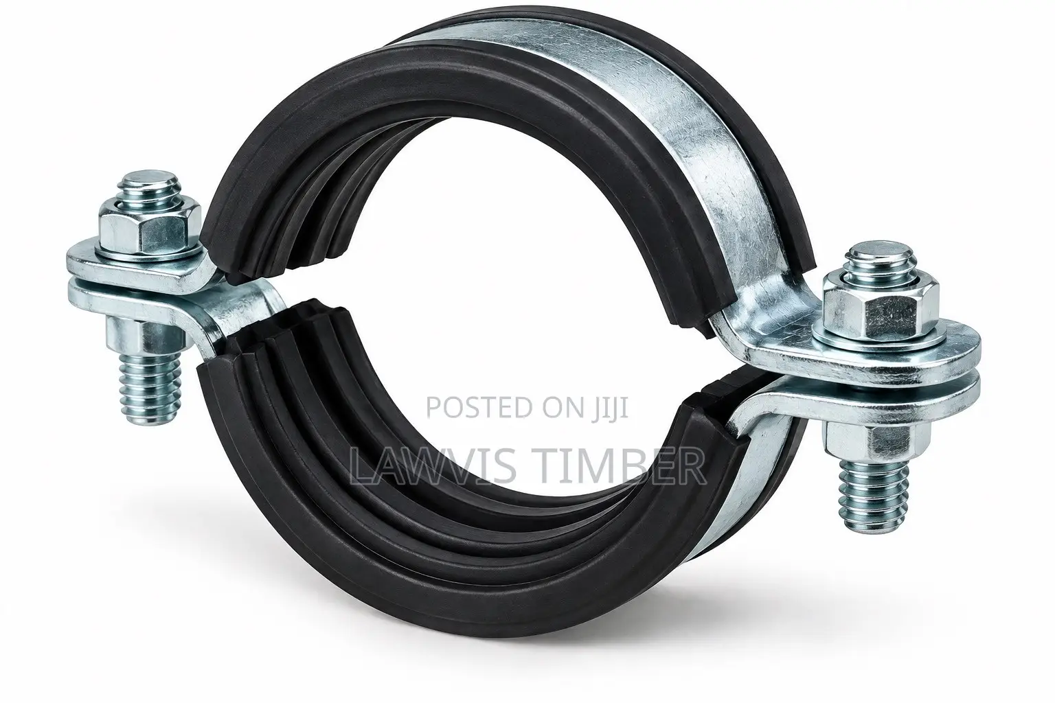 Galvanized Rubber-Lined Pipe Clamp 2”