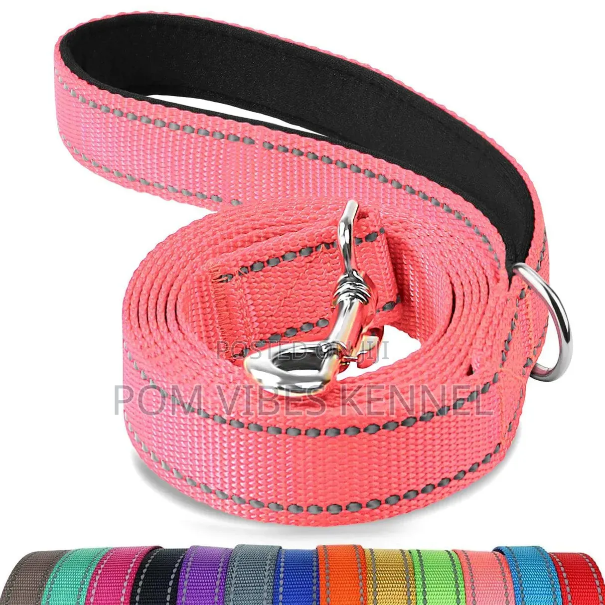 Bright Pink Reflective Dog Leash