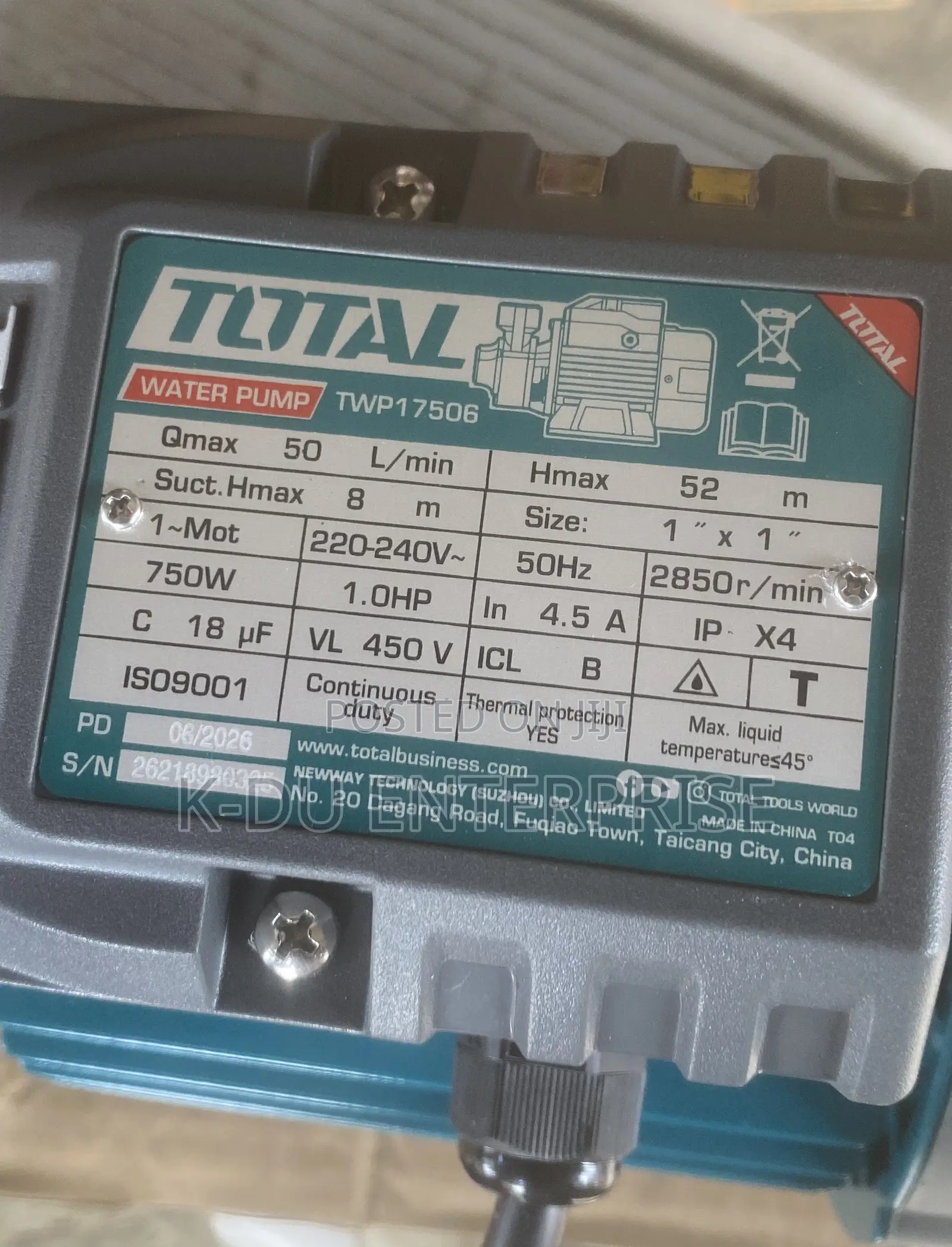 Total Water Pump 1.0hp