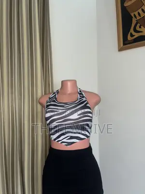Black and White Bareback Crop Top