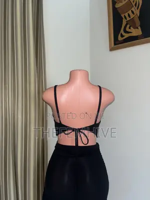 Black Backless Crop