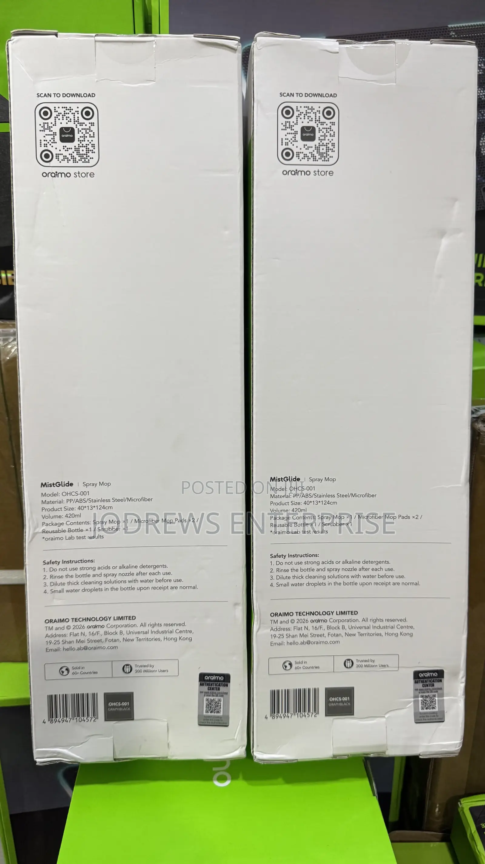Oraimo Mistglide Instant Mist 360° Spray Mop