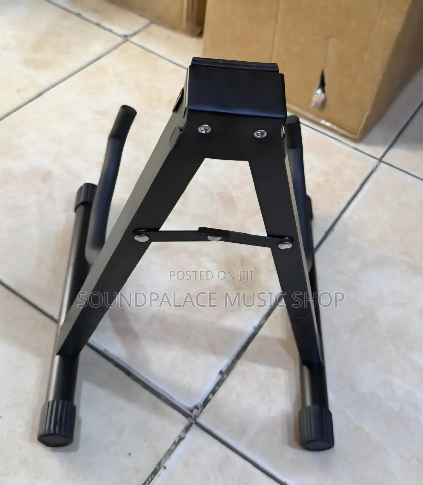 Foldable a-Frame Guitar Stand Made of Black Metal