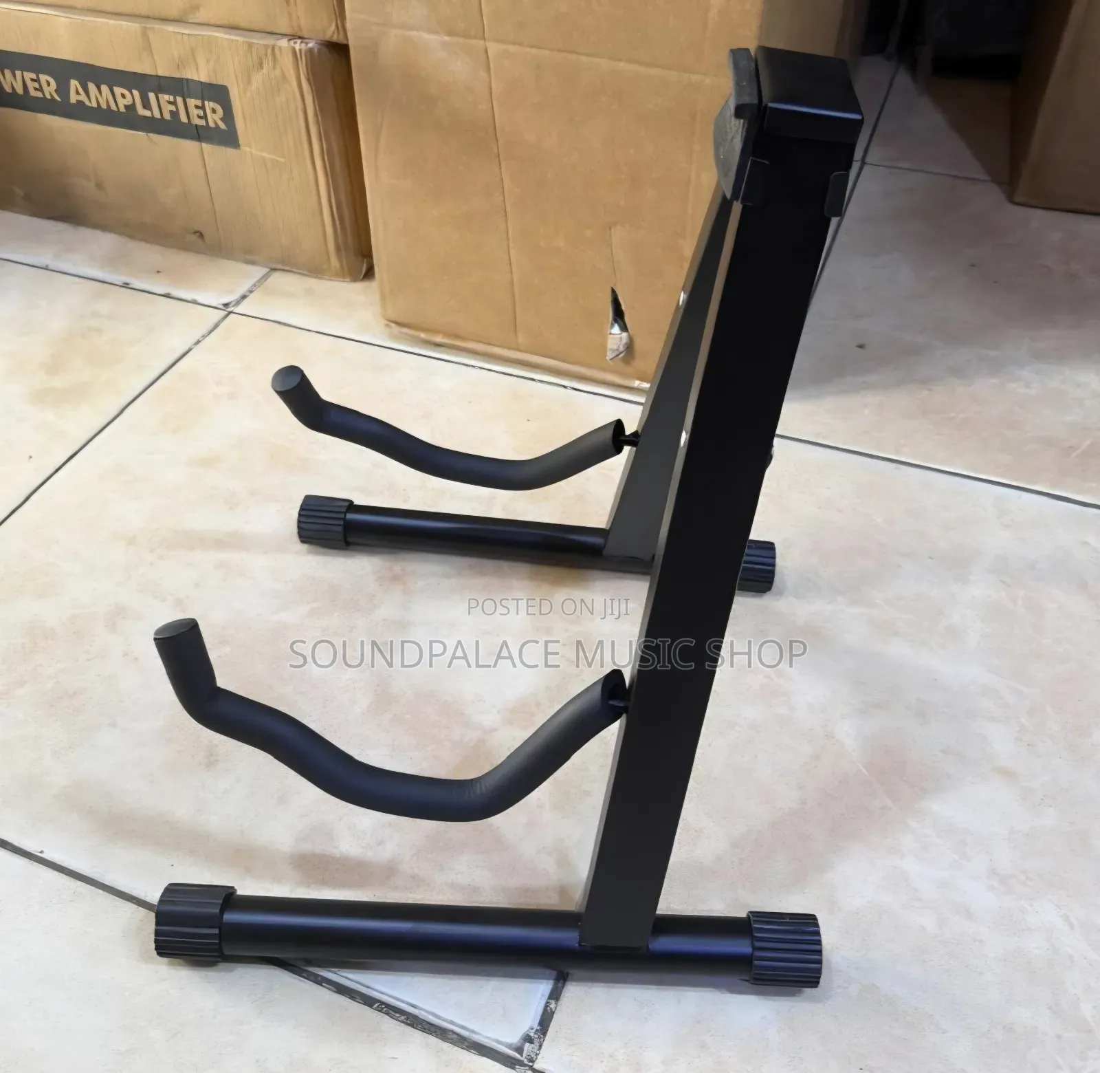 Foldable a-Frame Guitar Stand Made of Black Metal