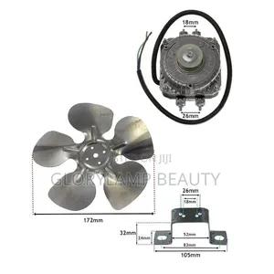 Electric Fan Motor With 5-Blade Fan Propeller Mounting Brackets