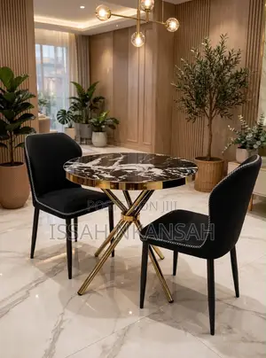 Round Back Glass Table and 2 Chairs