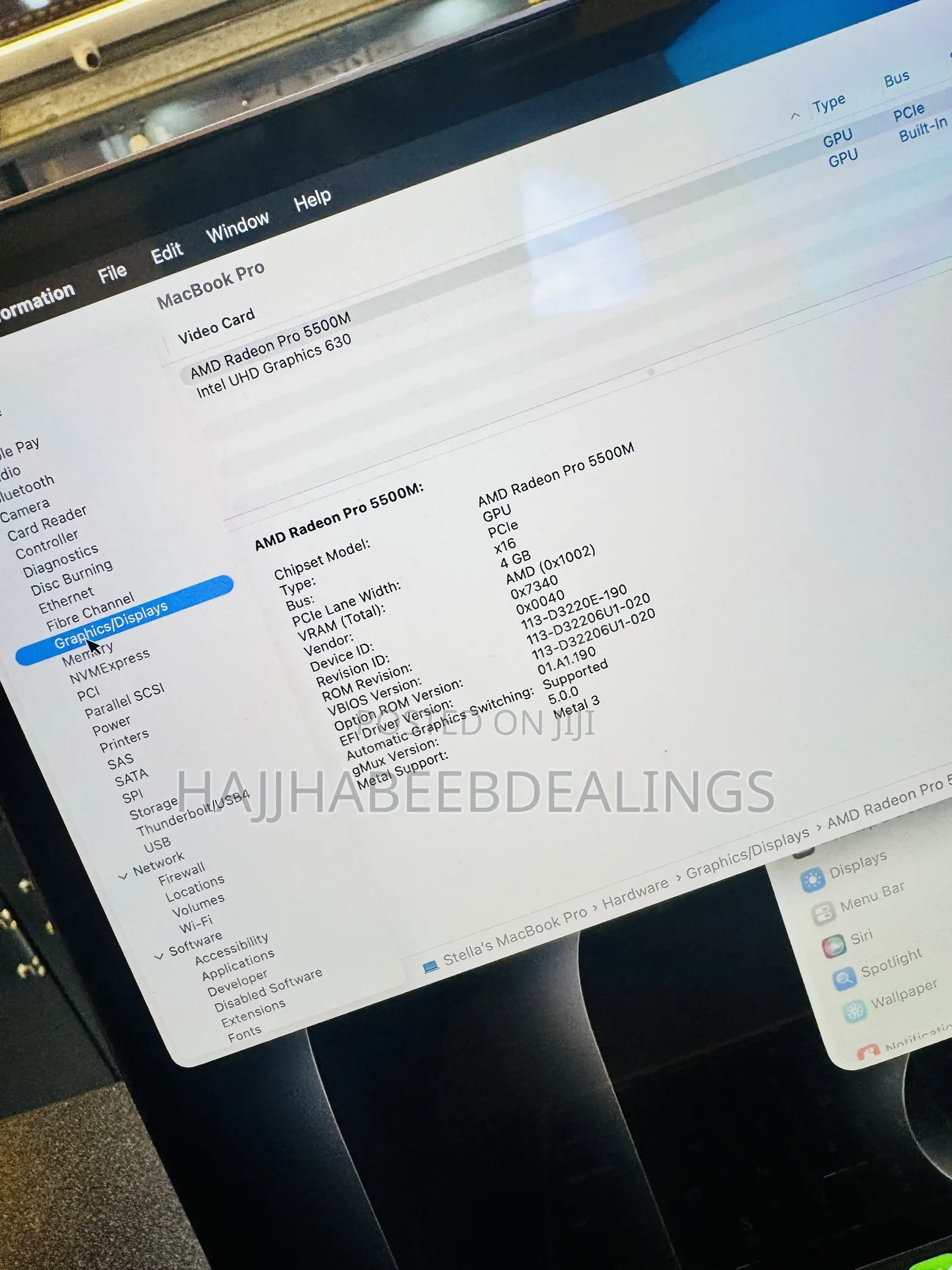 Laptop Apple MacBook Pro 2019 32GB Intel Core i9 SSD 512GB