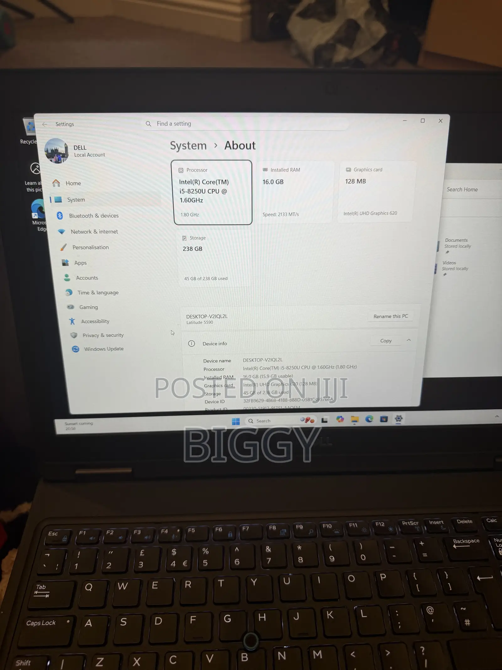 Laptop Dell Latitude 5590 16GB Intel Core i5 HDD 256GB