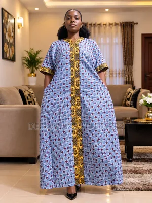 Ankara African Print Long Bubu Dress (Free Delivery on Saturdays)