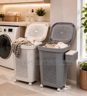 Laundry Basket With Wheels Side Basket