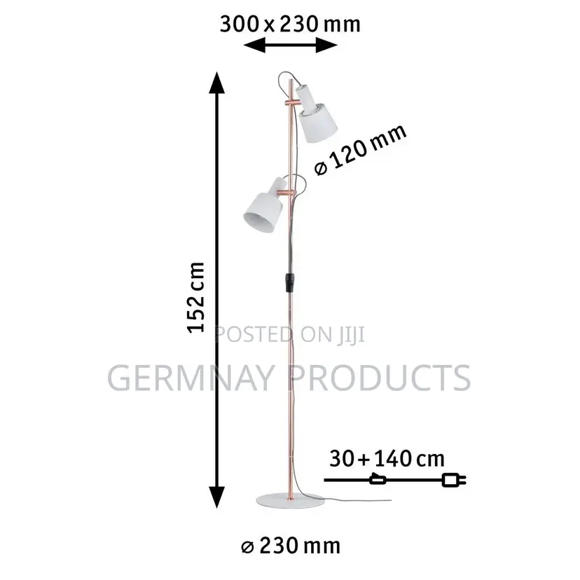 Haldar Floor Lamp White/Copper - Paulmann