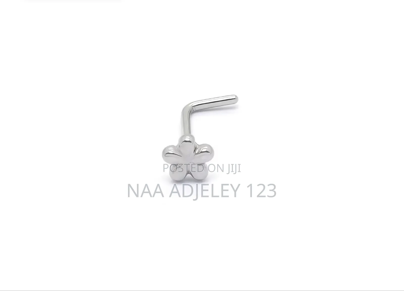 304 Stainless Steel Nose Stud, L-Shaped Flower Motifs, Nose Piercings
