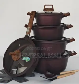 5 Set Nonstick Cookware With Kitchen Cutlery