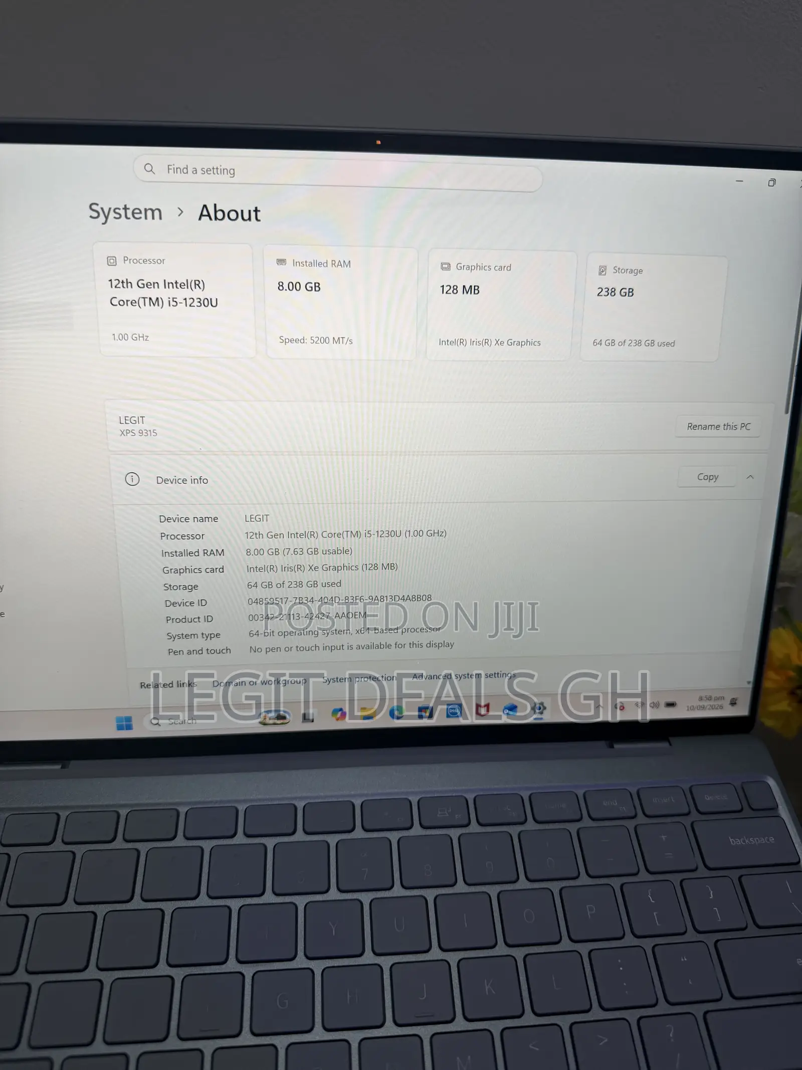 Laptop Dell XPS 13 9315 8GB Intel Core i5 SSD 256GB