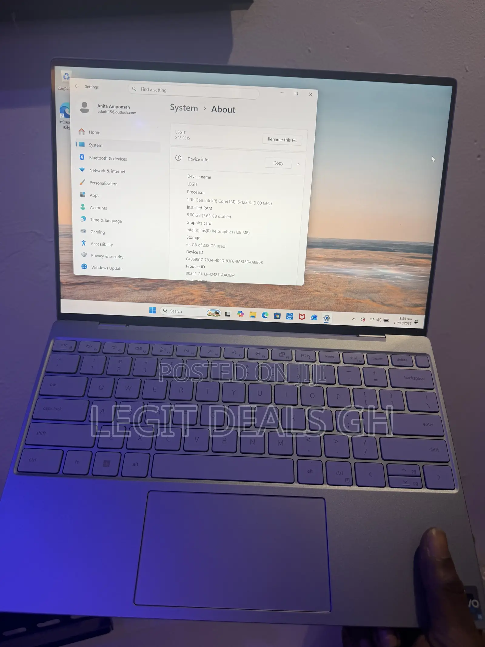 Laptop Dell XPS 13 9315 8GB Intel Core i5 SSD 256GB