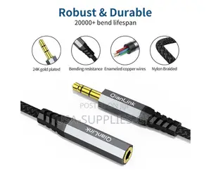 QianLink 3.5mm Audio Extension Cable 6.6ft M to F Aux Adapter From Usa
