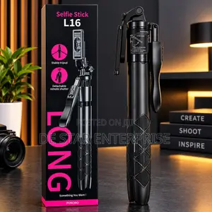 L16 Long Selfie Stick With Tripod Stand and Bluetooth Selfie