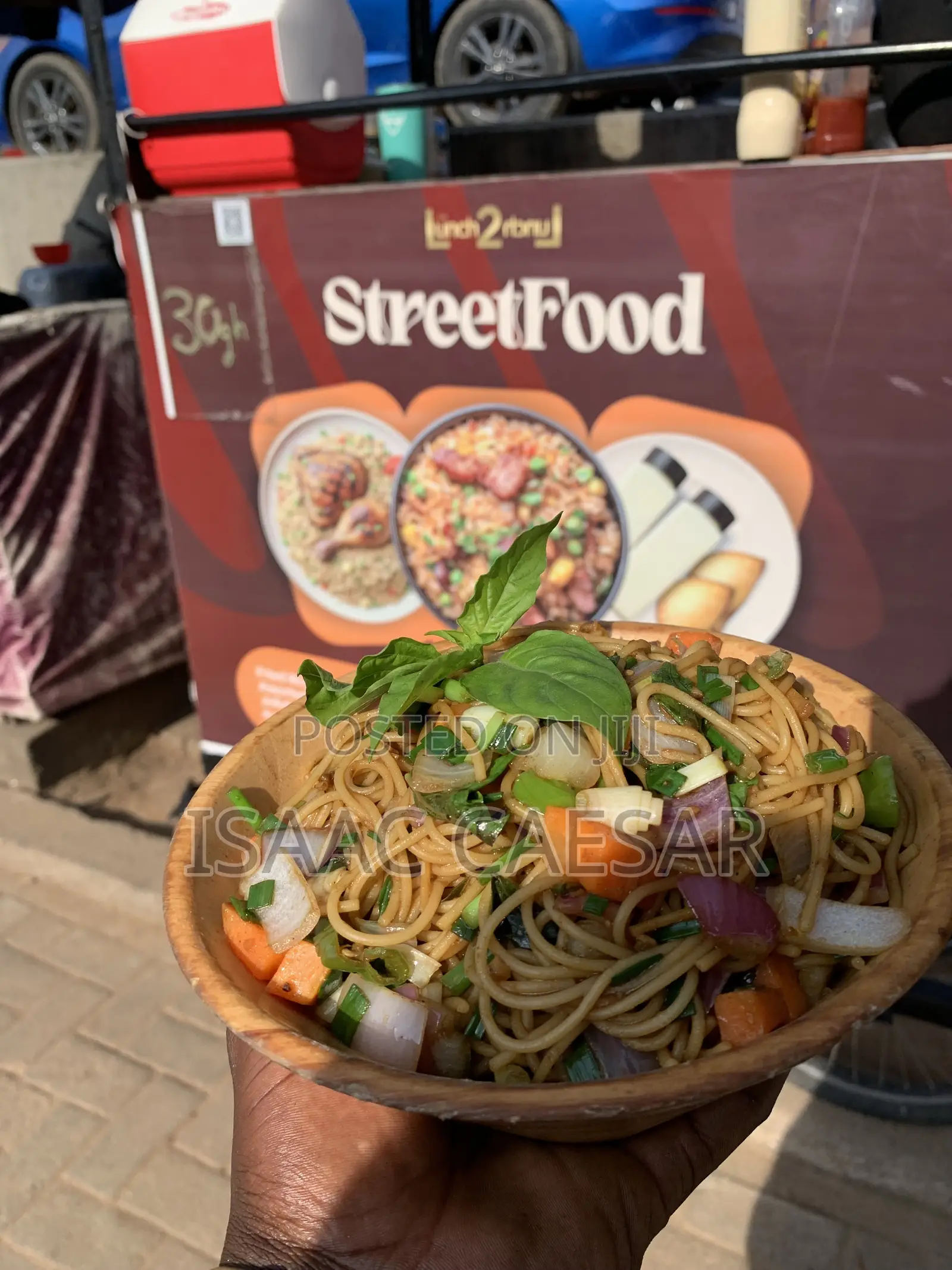 Food Stand With Bulit in Stove and Gas Cylinder Line