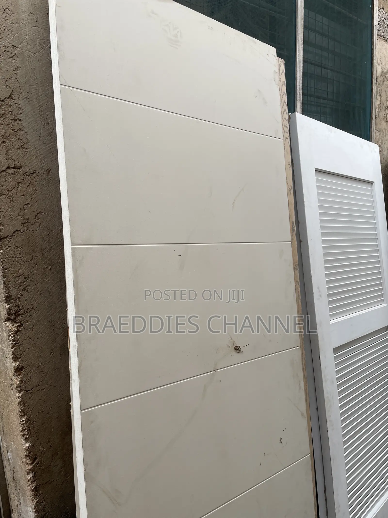 White Louvered Wooden Door — Brand New