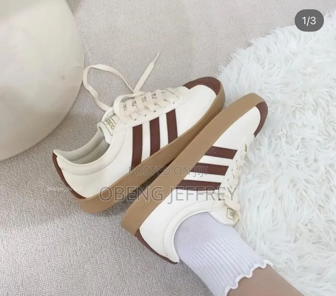 Original Adidas VL Court 2 Cream/Brown