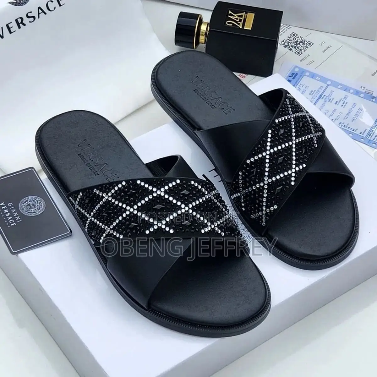 Original Versace Crossed Slippers