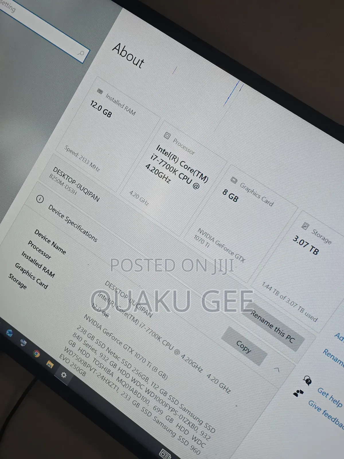Desktop Computer Gigabyte GB-BSCEHA-3955 12GB Intel Core i7 SSD 1T