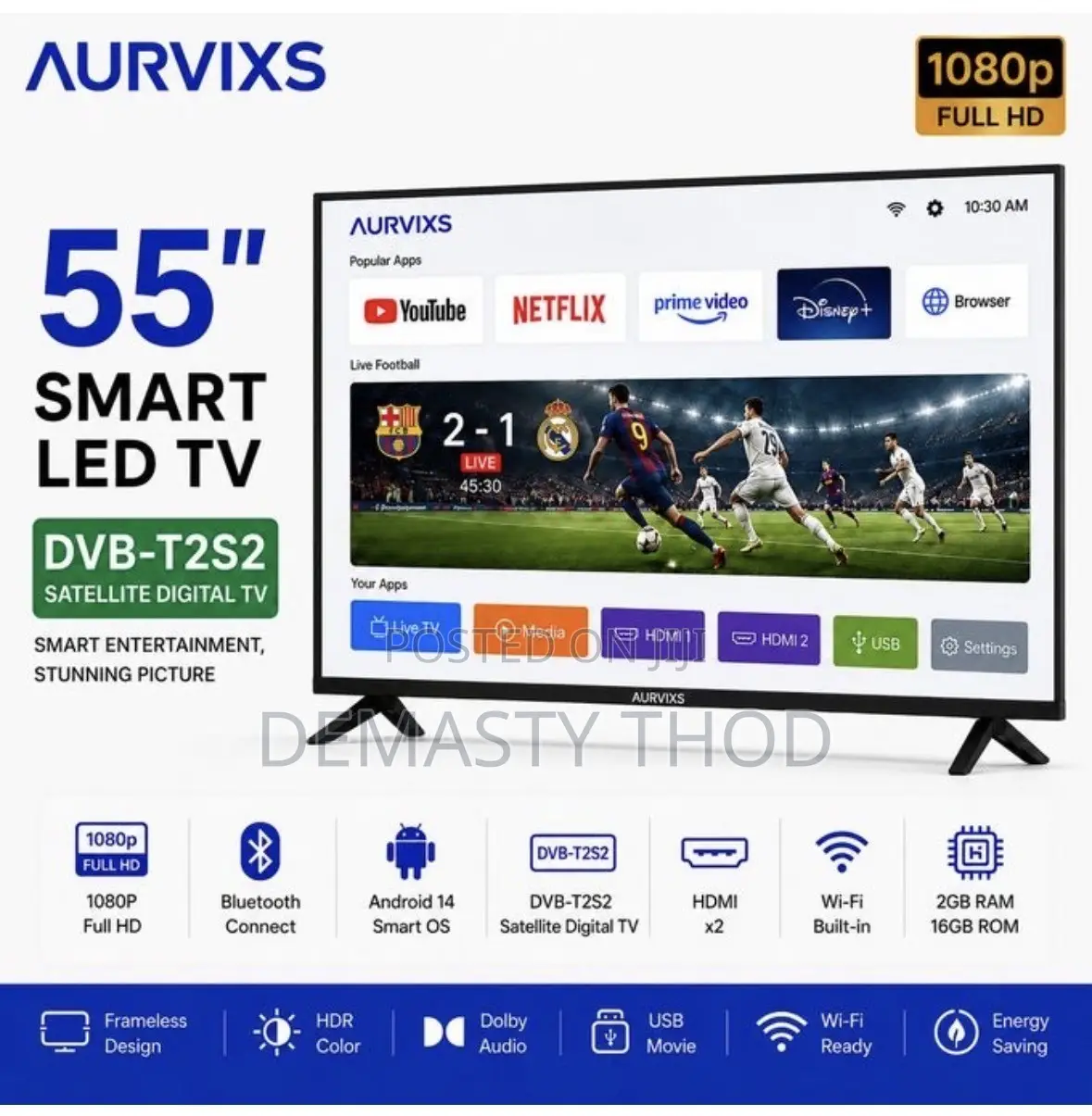 Aurvixs 55 Inch Smart TV Uhd