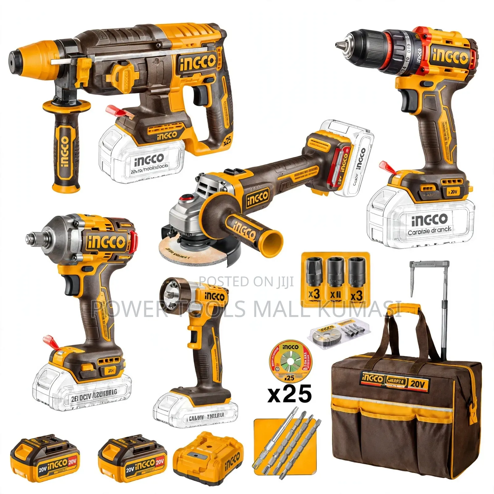 5 PCS Cordless Industrial Combo Kit
