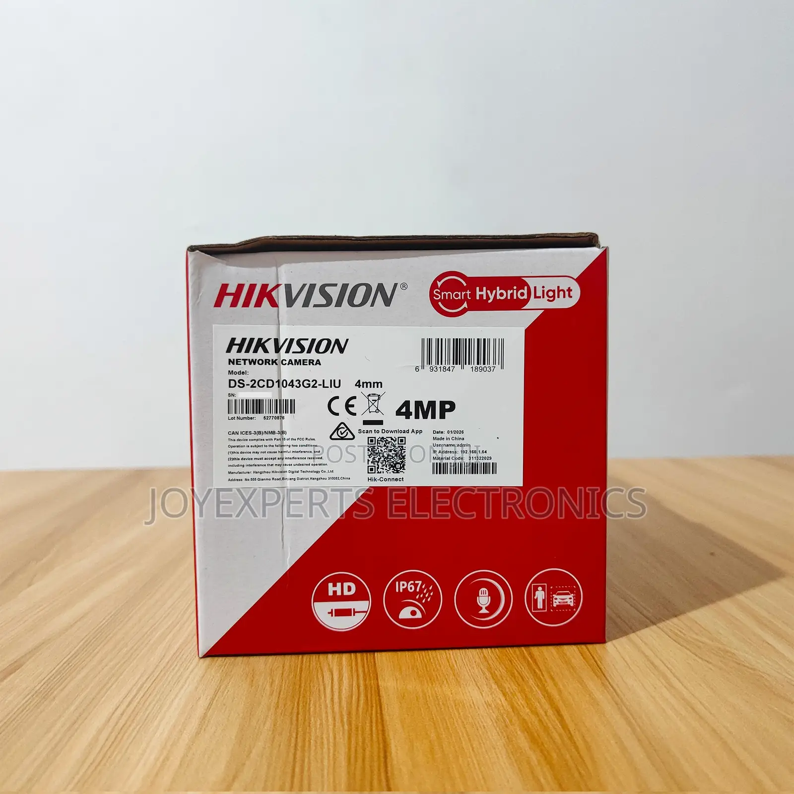 Hikvision 4MP IP Smart Hybrid Light Bullet Camera (DS-2CE1043G2-LIU)