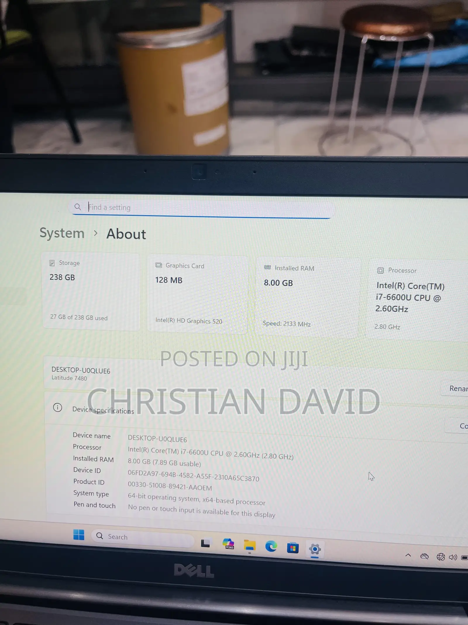 Laptop Dell Latitude 7480 8GB Intel Core i7 SSD 256GB