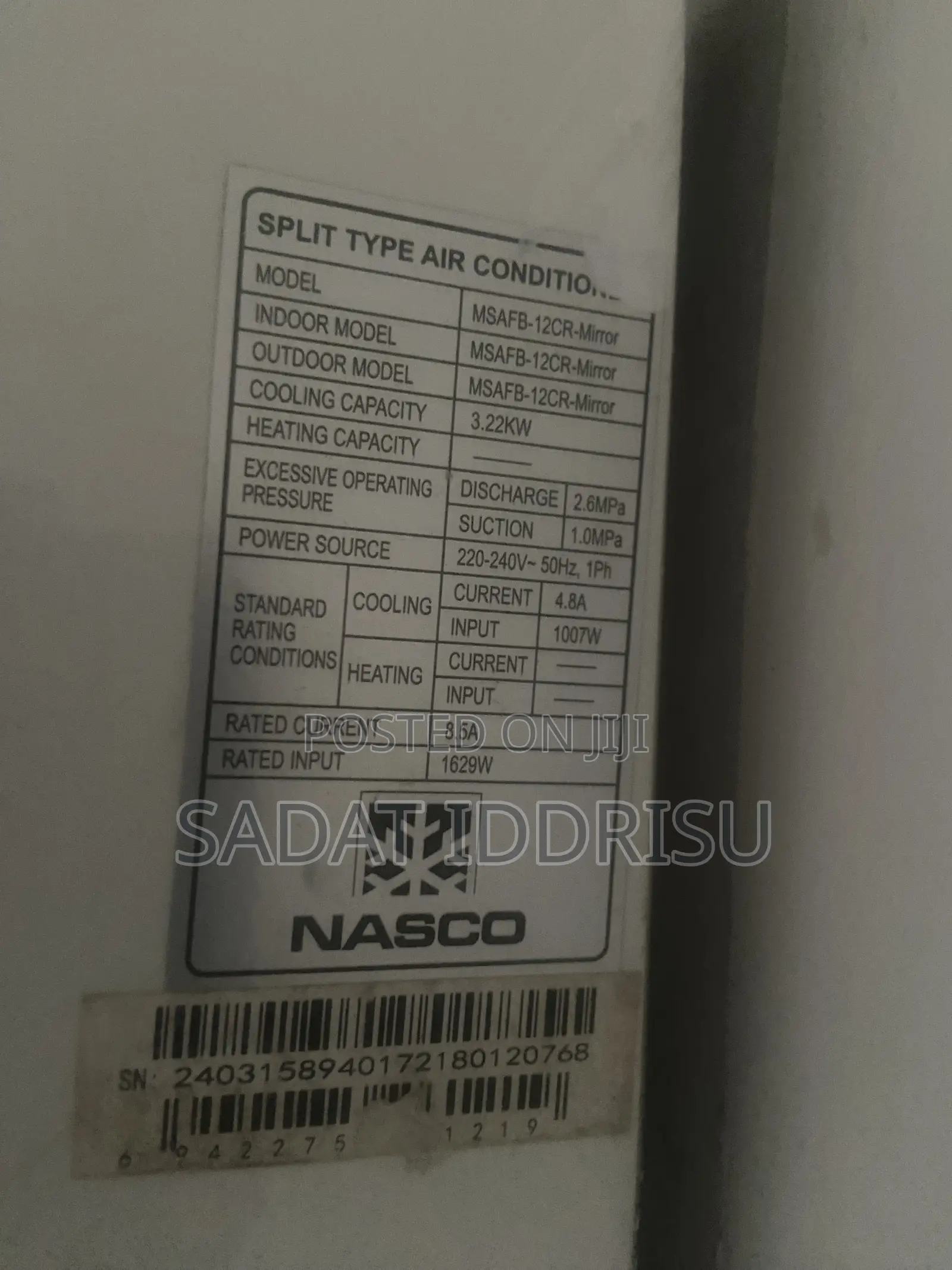 Nasco Original 1.5 Mirror AC Used