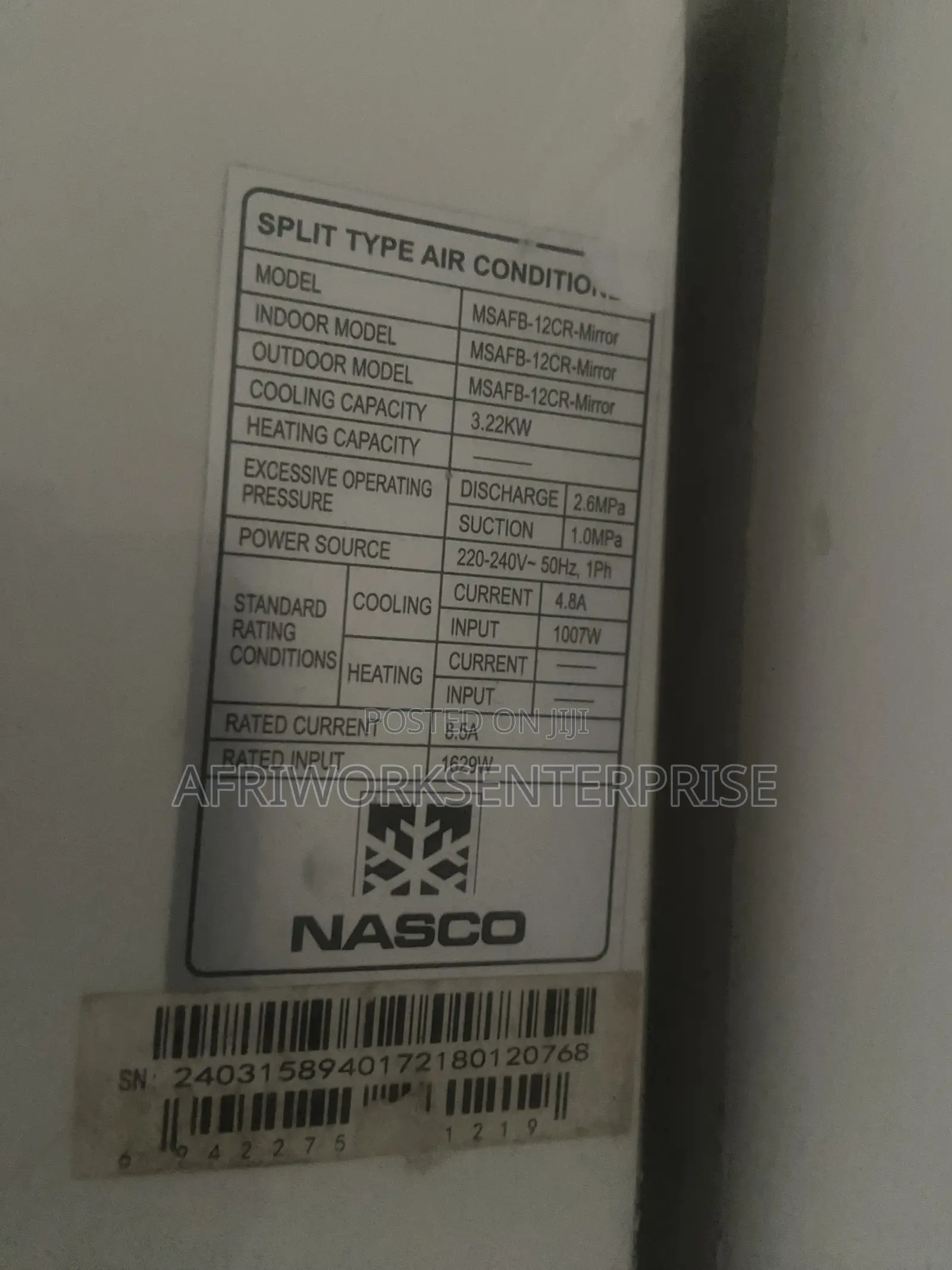 Nasco Original 1.5 Mirror AC Used