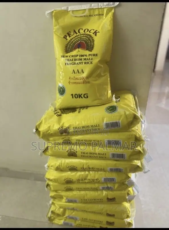 Peacock Hom Mali 10kg Fragrant Rice – Thai Jasmine Rice for Home