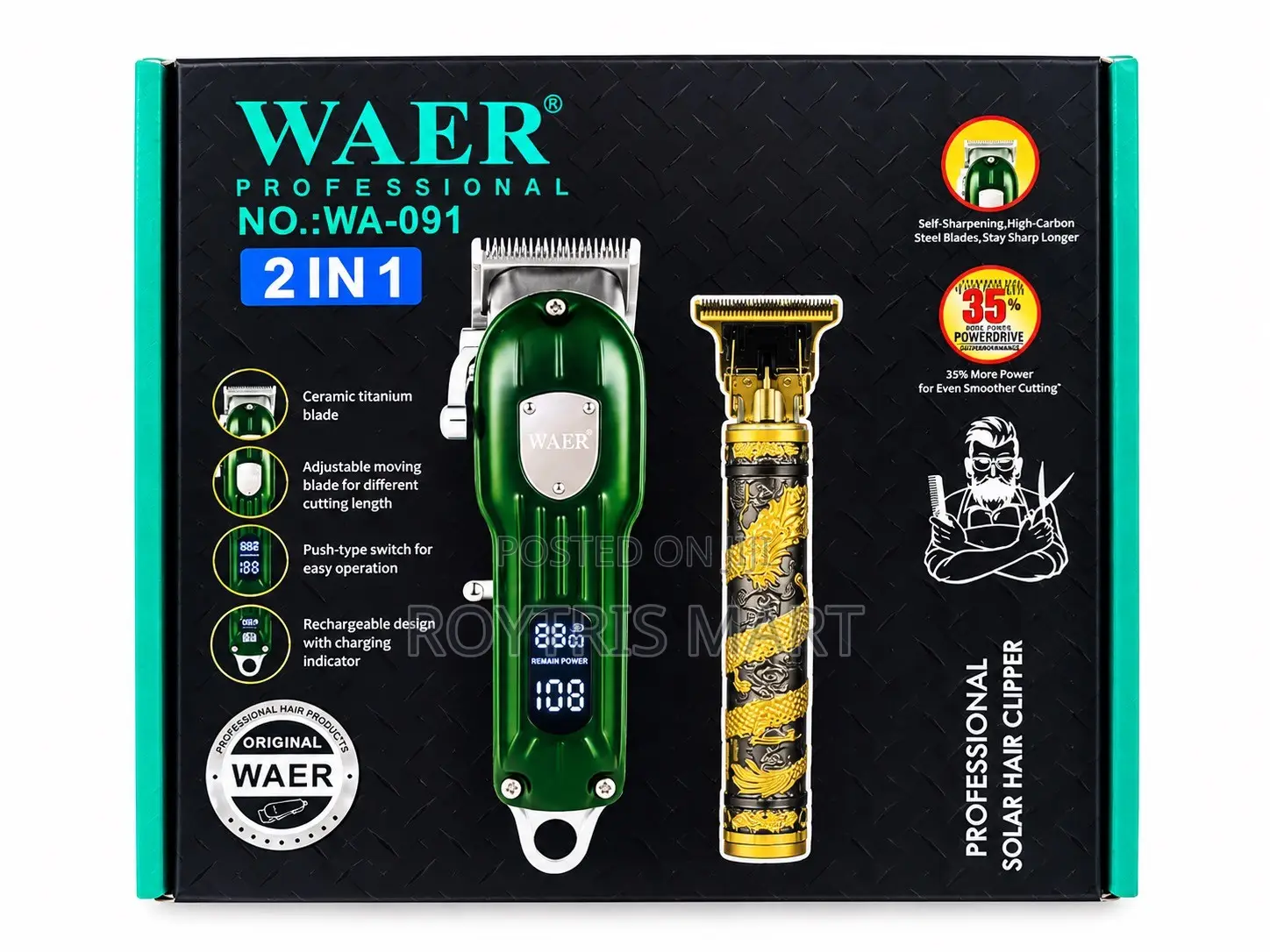 WAER Professional 2-in-1 Clipper