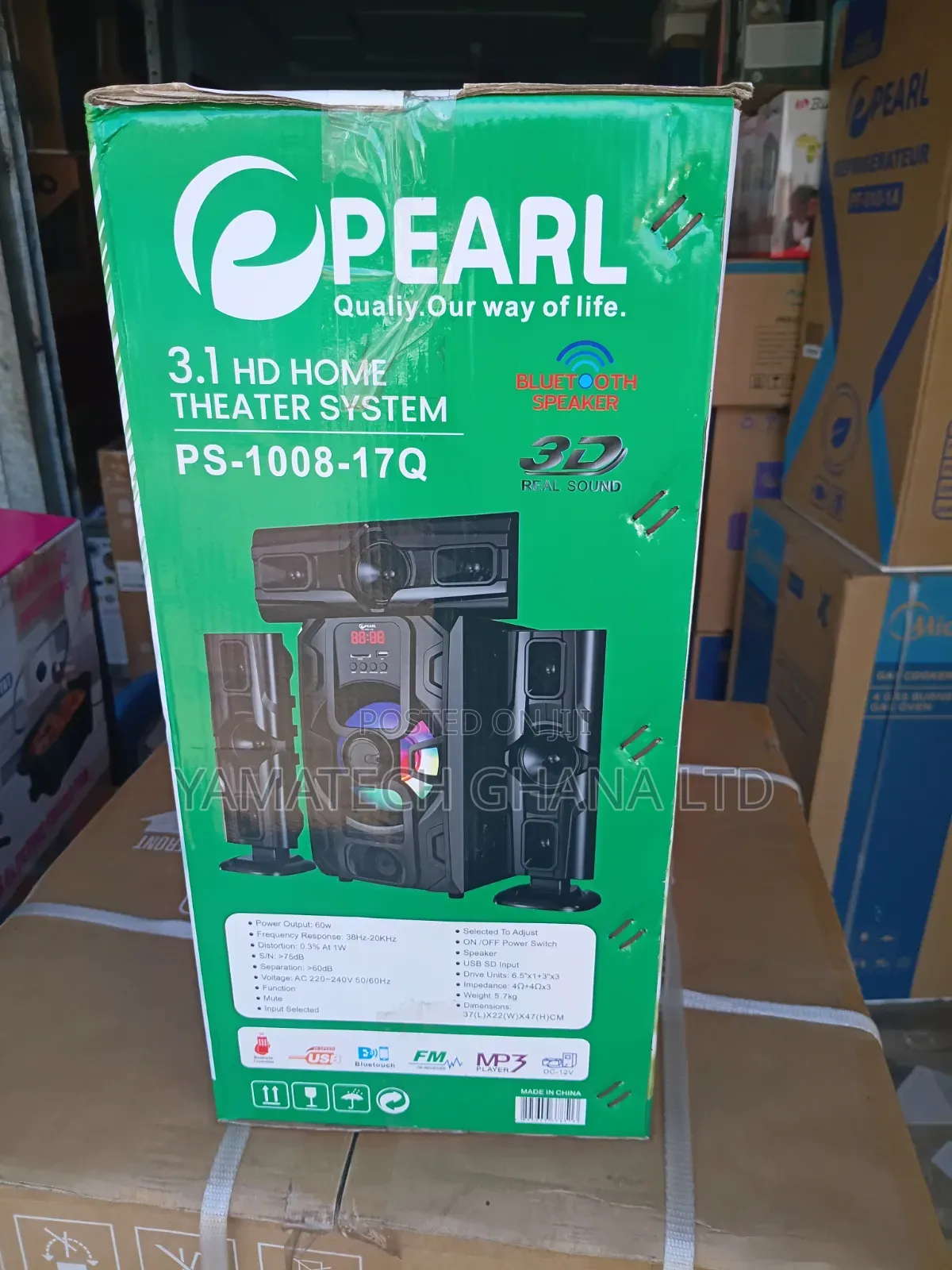 Pearl 3.1Ch Bluetooth Home Theater Speakers Woofer With Fm