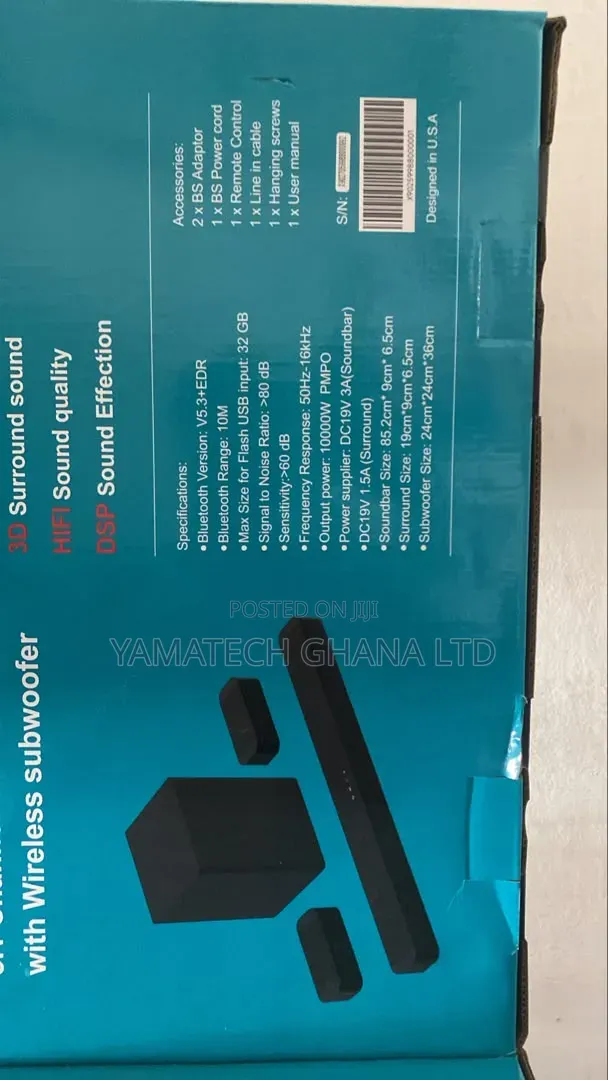 Original JVC 5.1CH SOUNDBAR With Woofer and 2 Surrounding Speaker