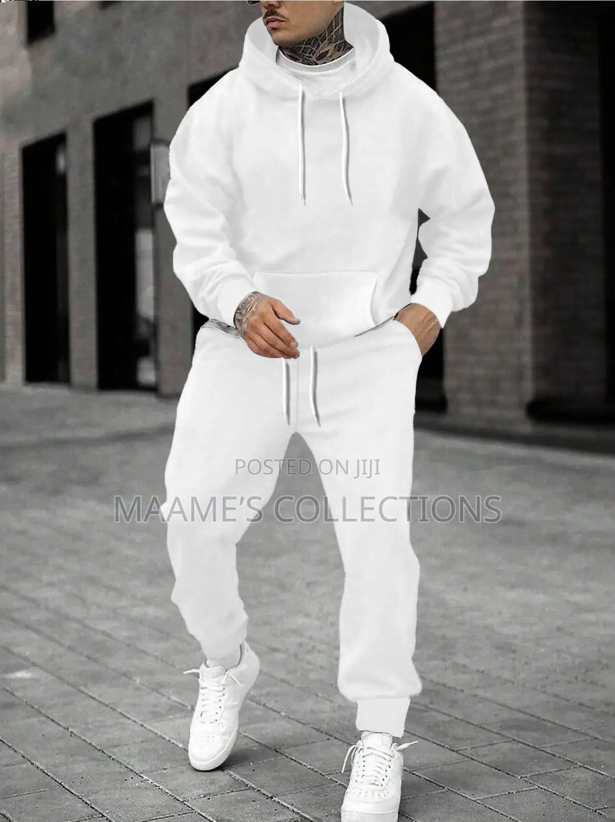 Men’s Plain Hoodie Top Down Set | Casual Tracksuit