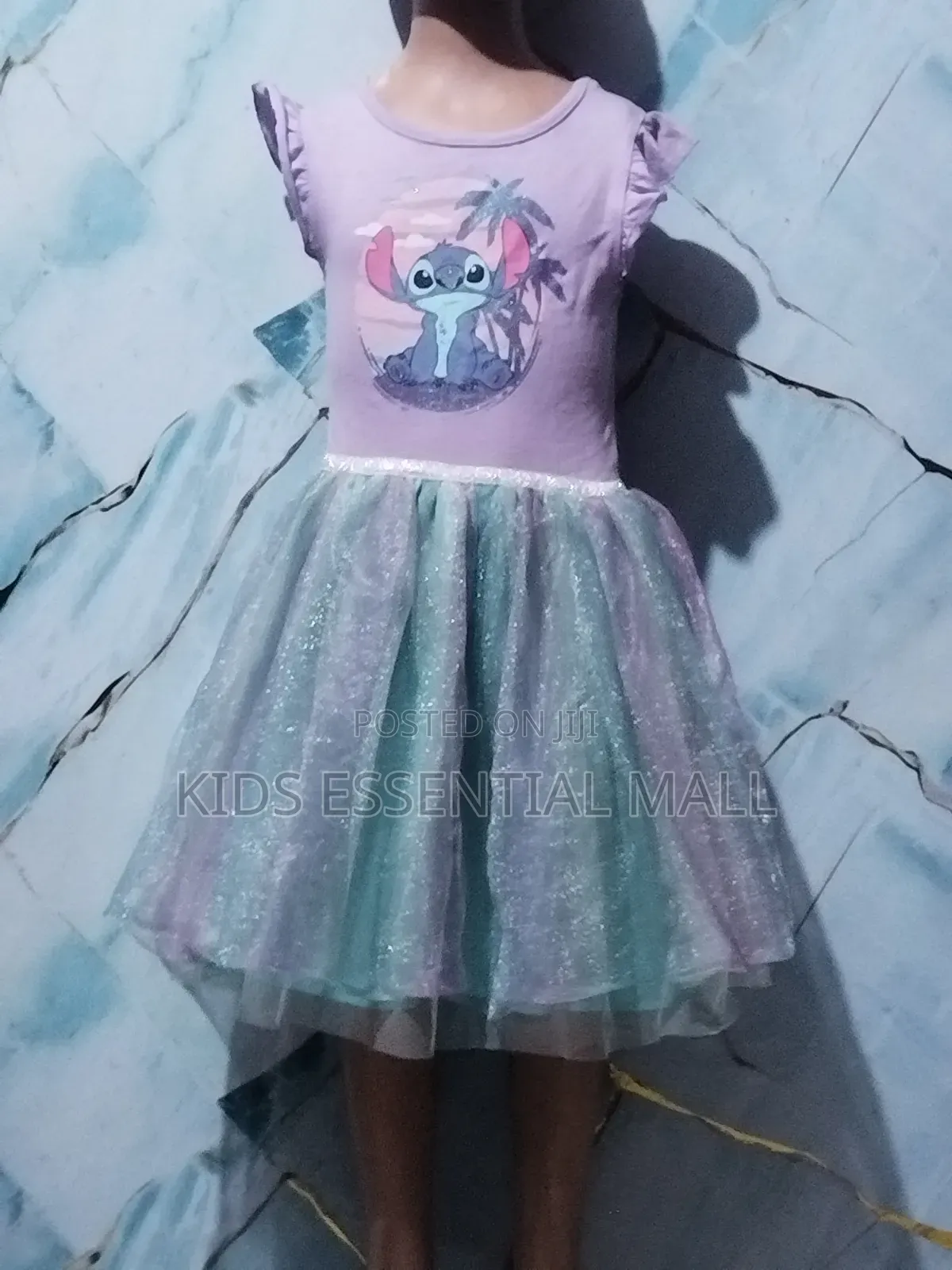 Stitch Cartoon Character Dress for Girls