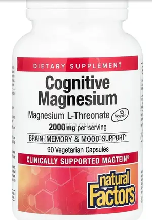 Cognitive/Brain Magnesium, Magnesium L Threonate, Magtein, 90 Veg Caps