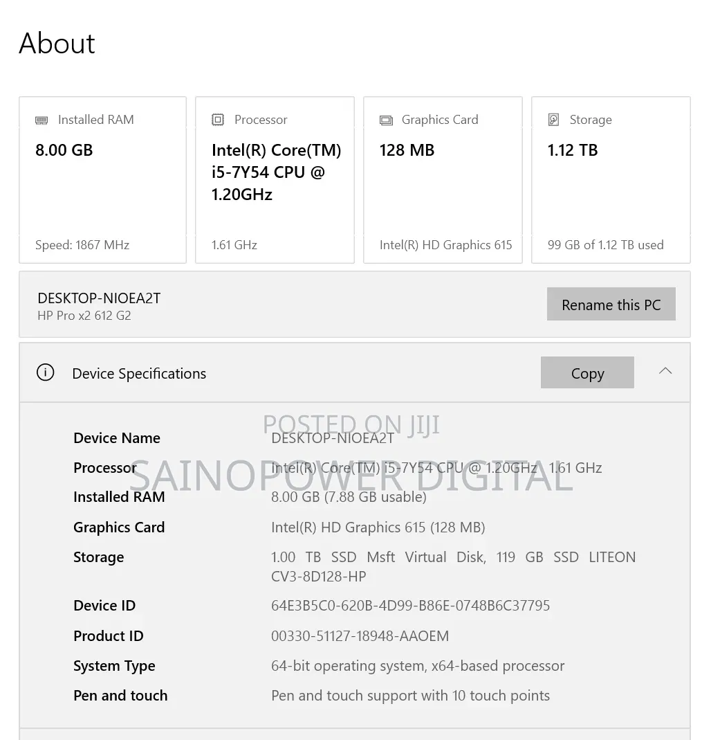 Laptop HP X2 8GB Intel Core i5 SSD 256GB