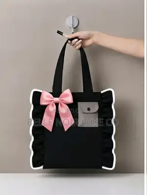 Ruffle Bow Tote Bag | Stylish Ladies Handbag | Belle Noir Luxe Co.